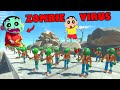 SHINCHAN Fights ZOMBIE VIRUS and T-REX ZOMBIE in Animal Revolt Battle Simulator  Zombie Apocalypse