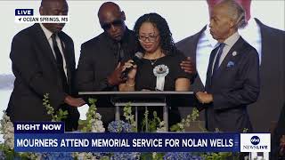 Nolan Wells’ mother speaks at her son’s memorial service