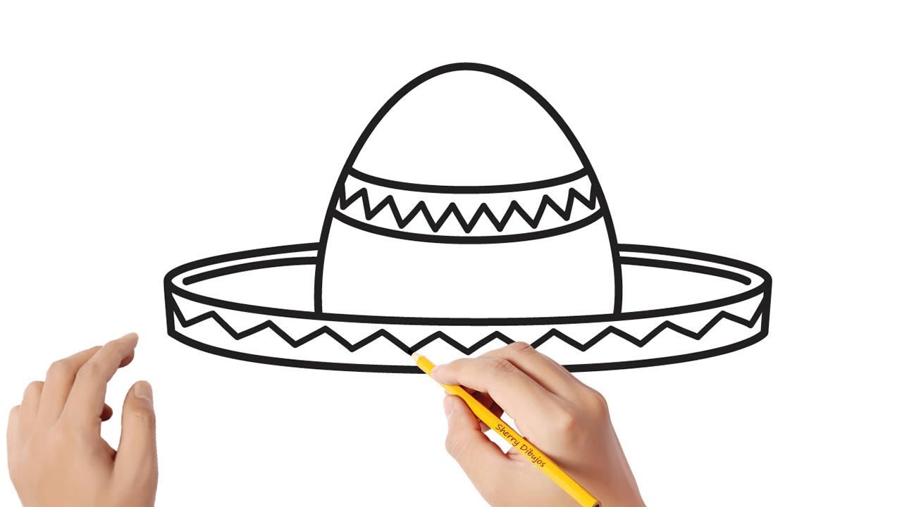 Cómo dibujar un sombrero mexicano | Dibujos sencillos - thptnganamst.edu.vn