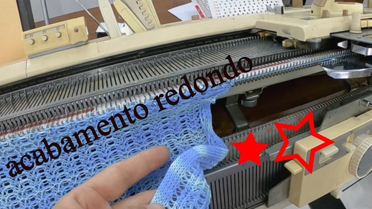 acabamento redondo feito em máquina de tricô