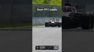 Ocon FP1 crash! #formula1 #estebanocon #canadagp