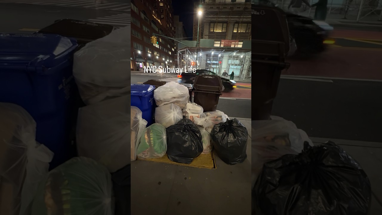Pile of Trash Blocks Subway Emergency Exit 
