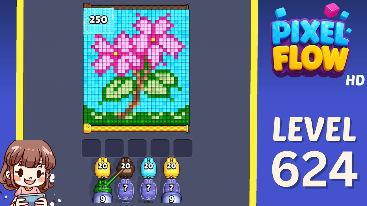 Pixel Flow Level 624 Solution Walkthrough - YouTube