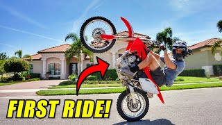 FIRST RIDE ON NEW CRF150RB DIRT BIKE!