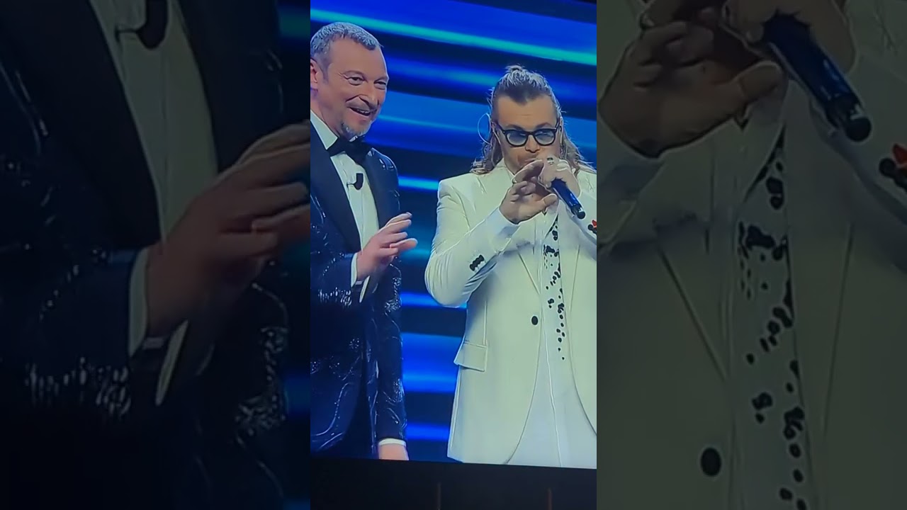 TERZA SERATA SANREMO 2023 BRUTTA FIGURA DI  GIANLUCA GRIGNANI  CHE SBAGLIA IN DIRETTA