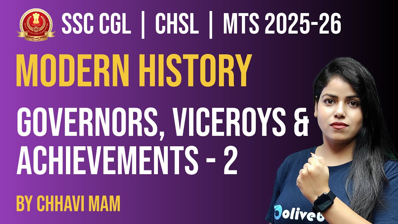 SSC CGL | CHSL | MTS 2025-26 Modern History | Governor Generals ...