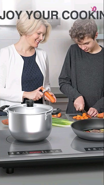 COOKTRON 1800W 230V Portable Double Burner Electric Induction Cooktop w/Griddle