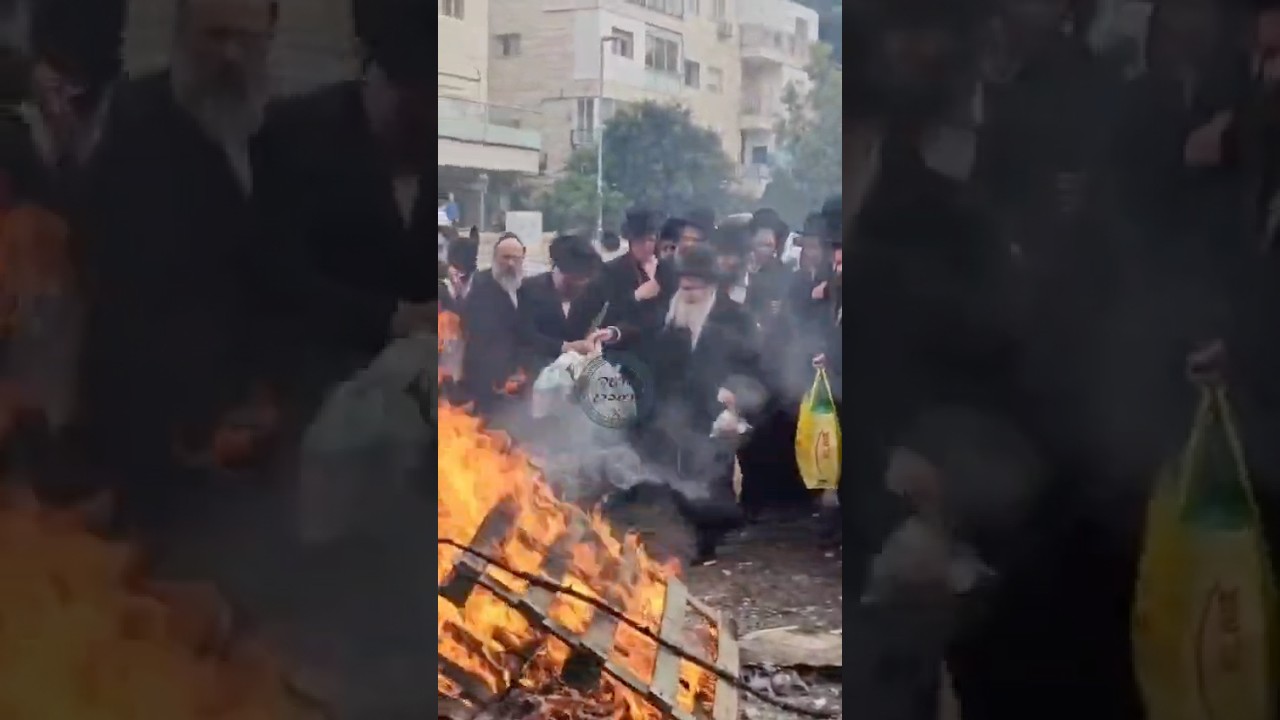 האדמו״ר מאמשינוב בשריפת חמץ