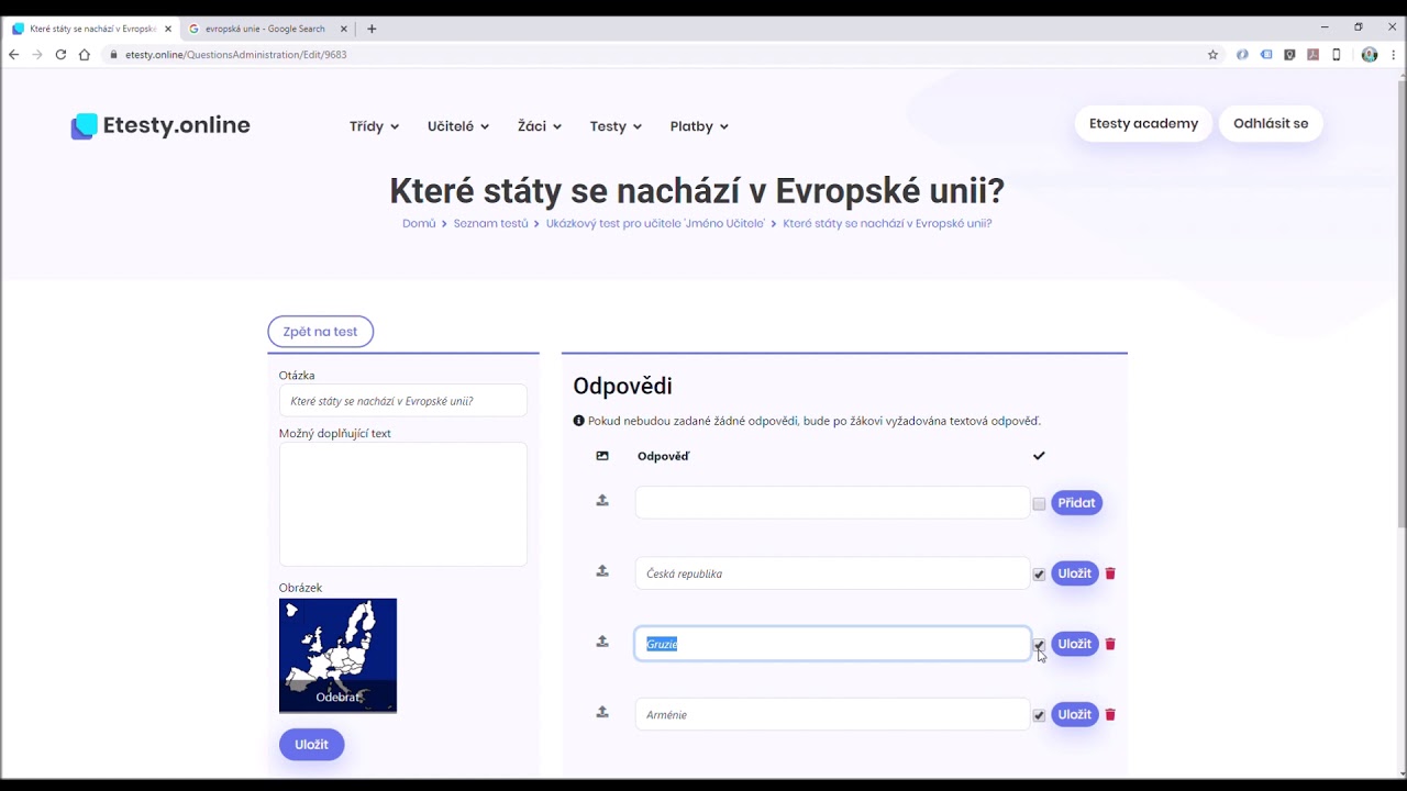 Etesty online - první test