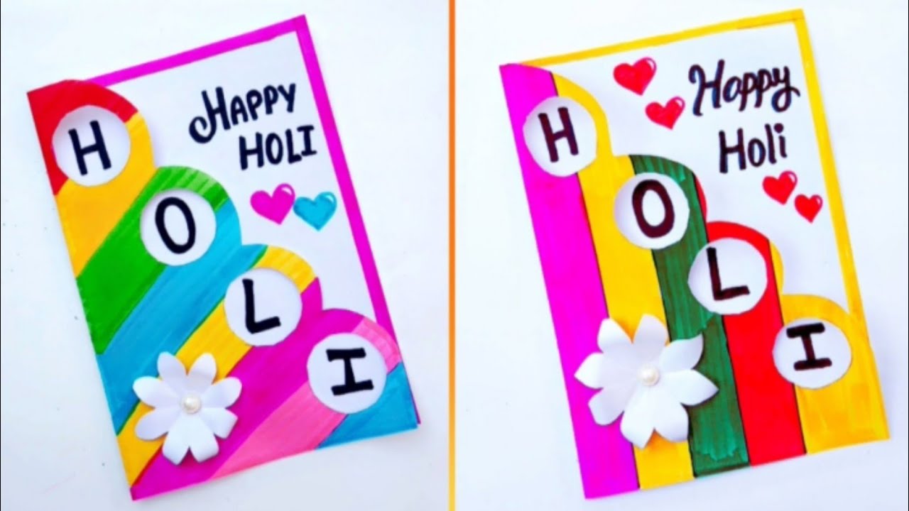DIY 3 Easy & beautiful Happy holi greeting card making idea 2025 • Handmade special card for holi 