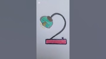 Table lamp🛋️ easydrawing with number 2..#shorts #easydrawing #video #drawing #art #easyart #trending
