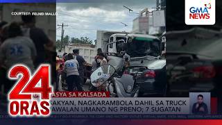 6 sasakyan, nagkarambola dahil sa truck na nawalan umano ng preno; 7 sugatan | 24 Oras