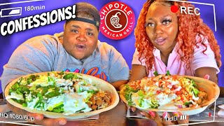 CHIPOTLE MUKBANG| CONFESSIONS *SHE CRIED*