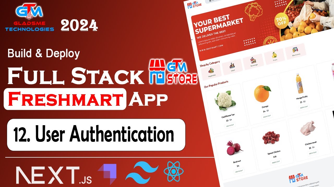 12 - User Authentication | Build & Deploy Full Stack Next Js Online ...