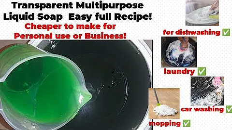 How to make Transparent Multipurpose Dish washing Liquid Soap at Home| Quality Liquid Soap Recipe!