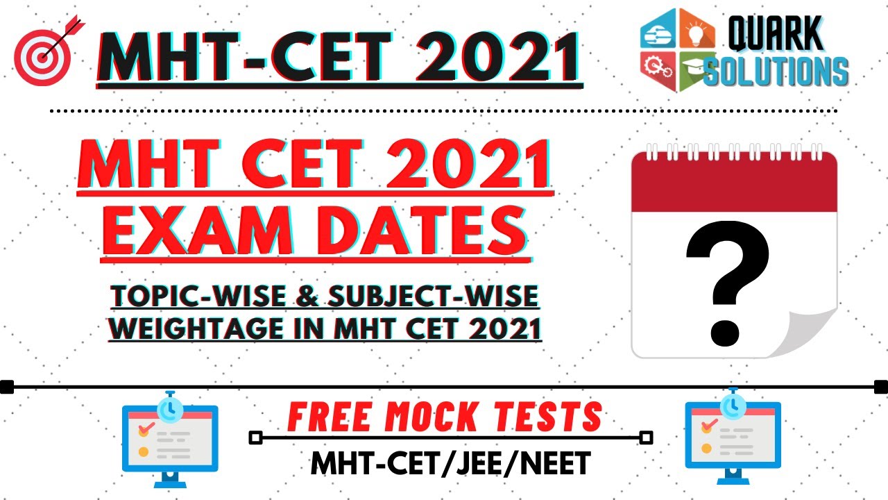 🎯 MHT CET 2021 Exam Dates | 
