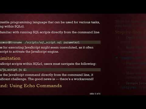 How to Run JavaScript Directly from SQLcl Command Line Without a Wrapper Script