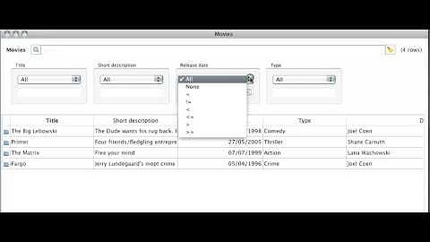 Camelot: Searching a table view