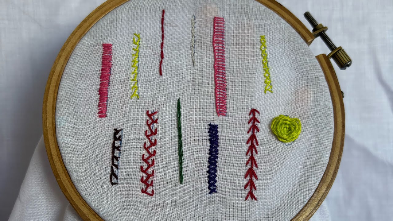 12 stitches in hand embroidery 🧵 