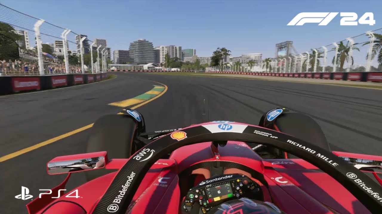 F1 24 Gameplay PS4 | Albert Park Circuit - Carlos Sainz Jr Scuderia Ferrari HP ( 5 Laps )