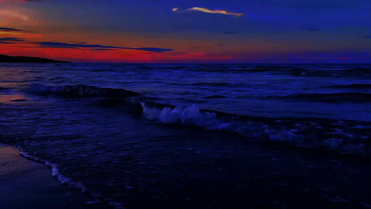 Deep Night Beach Waves | Dark Screen Ocean Sounds