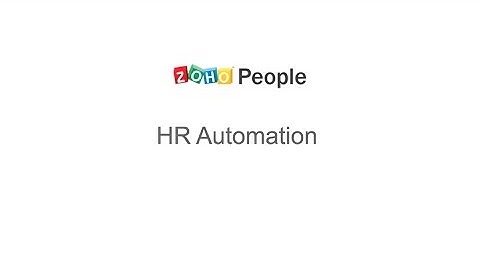 Zoho people-HR automation (Webinar)