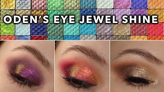 Oden's Eye Jewel Shine 42 Single Eyeshadows | LIVE swatches and 3 looks