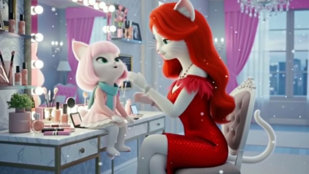 चीकू ने पहली बार किया मेकअप मम्मी की तरह / छोटी बिल्ली बनी मेकअप क्वीन ai cat family 