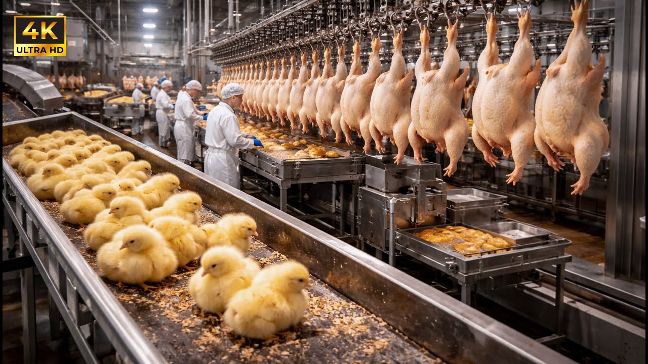 Inside a Modern Chicken Processing Factory: How Millions of Chickens Are Breed for Meat & Eggs