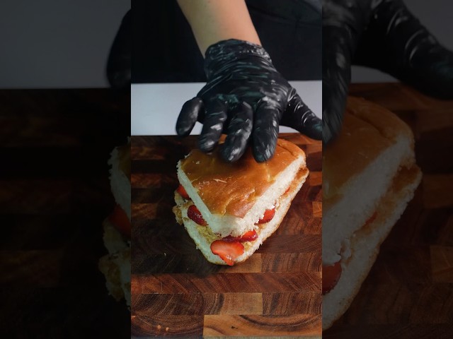 Sehri Special Strawberry Cream Bread 🍓 #food #cooking #shorts