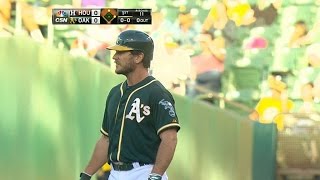 HOU@OAK: Jaso goes 3-for-3 with walk, sac fly