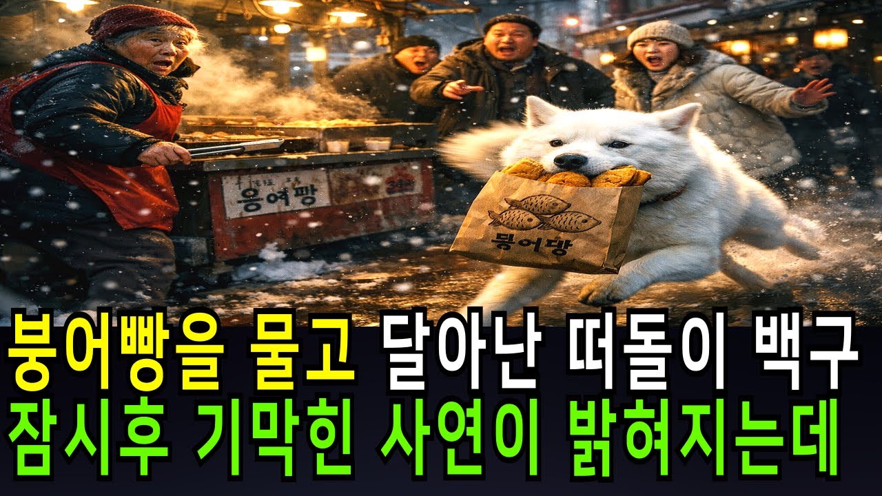 붕어빵을 물고 달아난 떠돌이 백구... 잠시후 기막힌 사연이 밝혀지는데