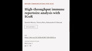 High-throughput immune repertoire analysis with IGoR | RTCL.TV
