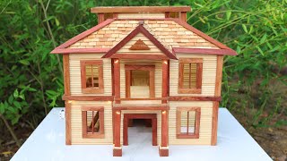 Build a Mansion using Wooden Chopsticks - How to make mini villar house
