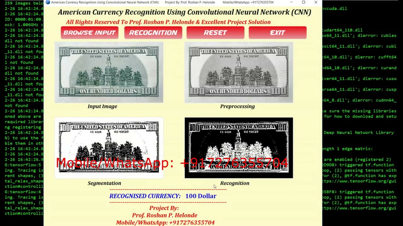 American Currency Recognition Using Python Code || Dollar Recognition Using Python Source Code