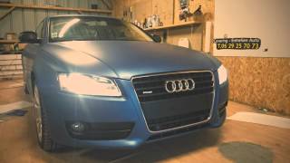 Car wrap car wrapping AUDI A5 blue mat metallic avery suprem wrap- pierron auto