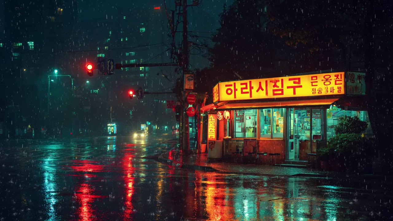 Midnight Kyoto Rain Ambience 🌙 Chill Lofi for Studying Quietly