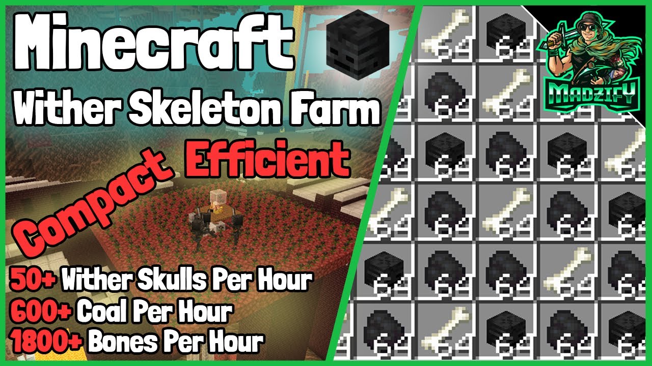 COMPACT & EFFICIENT Wither Skeleton Farm Tutorial! Minecraft 1.16.5 (50