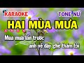Karaoke Hai Mùa Mưa Tone Nữ F#m | Nhạc Sống Trữ Tình Dễ Hát || Siêu Thị Karaoke