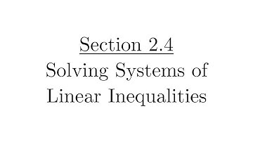 2.4 - Solving Systems of Linear Inequalities