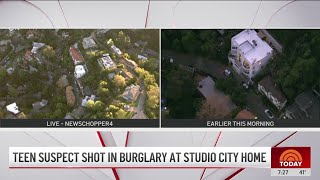 Teen burglary suspect shot in Studio City home break-in