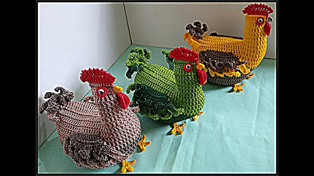 GALINHO DE CROCHÊ (PESO DE PORTA) - VEJA COMO FAZER, PASSO A PASSO!!!