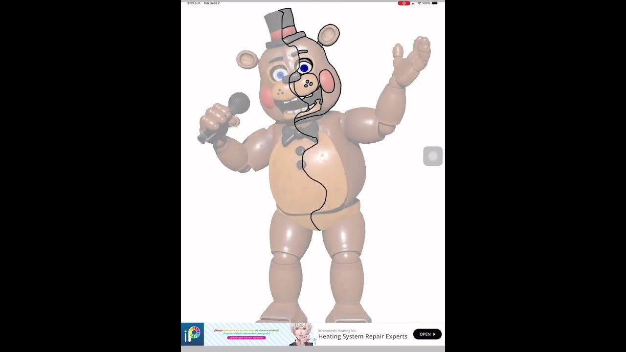 Dibujando fnaf 2 en blanco pt.1