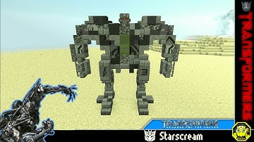 Minecraft - how to build Starscream | Transformers 2 Revenge of the fallen วิธีสร้าง สตาร์สครีม ภาค2