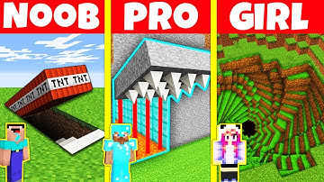 Minecraft Battle: NOOB vs PRO vs GIRL: HIDDEN TRAP BUILD CHALLENGE / Minecraft Animation