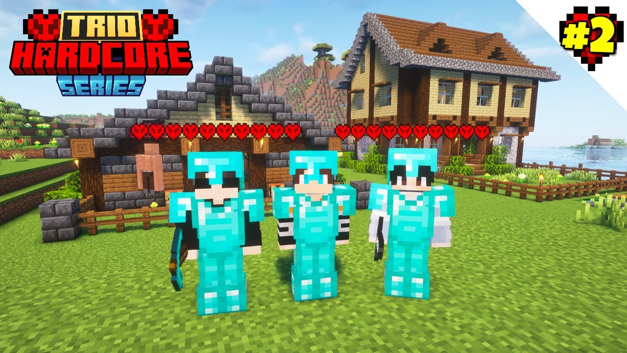 We made Diamond armor in Minecraft TRIO HARDCORE series Ep 2 - YouTube