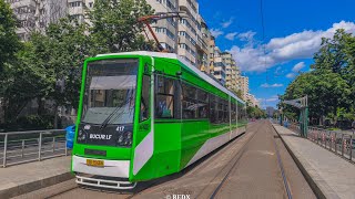 Călătorie cu tramvaiul Bucur LF-CA 417 între stațiile "Piața Iancului" și "Lizeanu", pe linia 5.