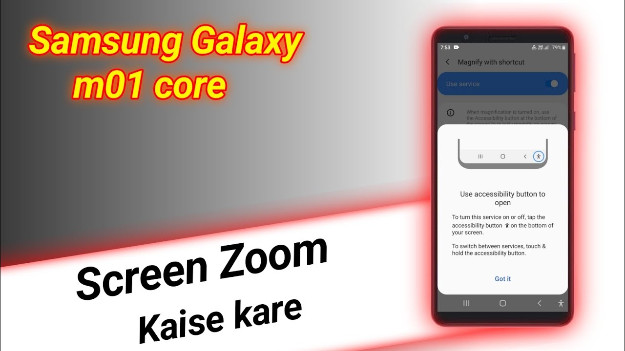 Samsung Galaxy m01 core Screen Zoom kaise kare