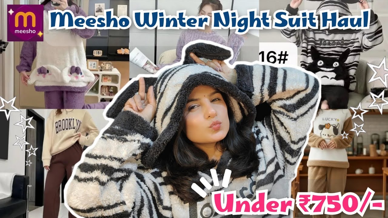 Meesho Winter Night Suit Haul Under Rs 750/-✨🥰 | Cozy Night Suit 💕| Honest Review 😇