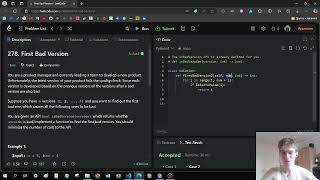 LeetCode, 278. First Bad Version (Easy, Binary Search, Python)